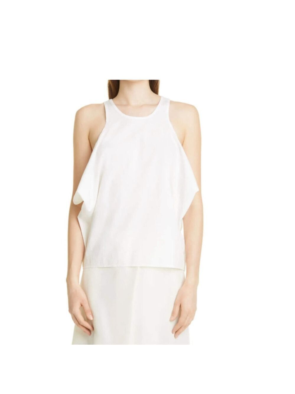 Toteme White Silk Habutai Drop Top Size FR 34/US 2/XS
